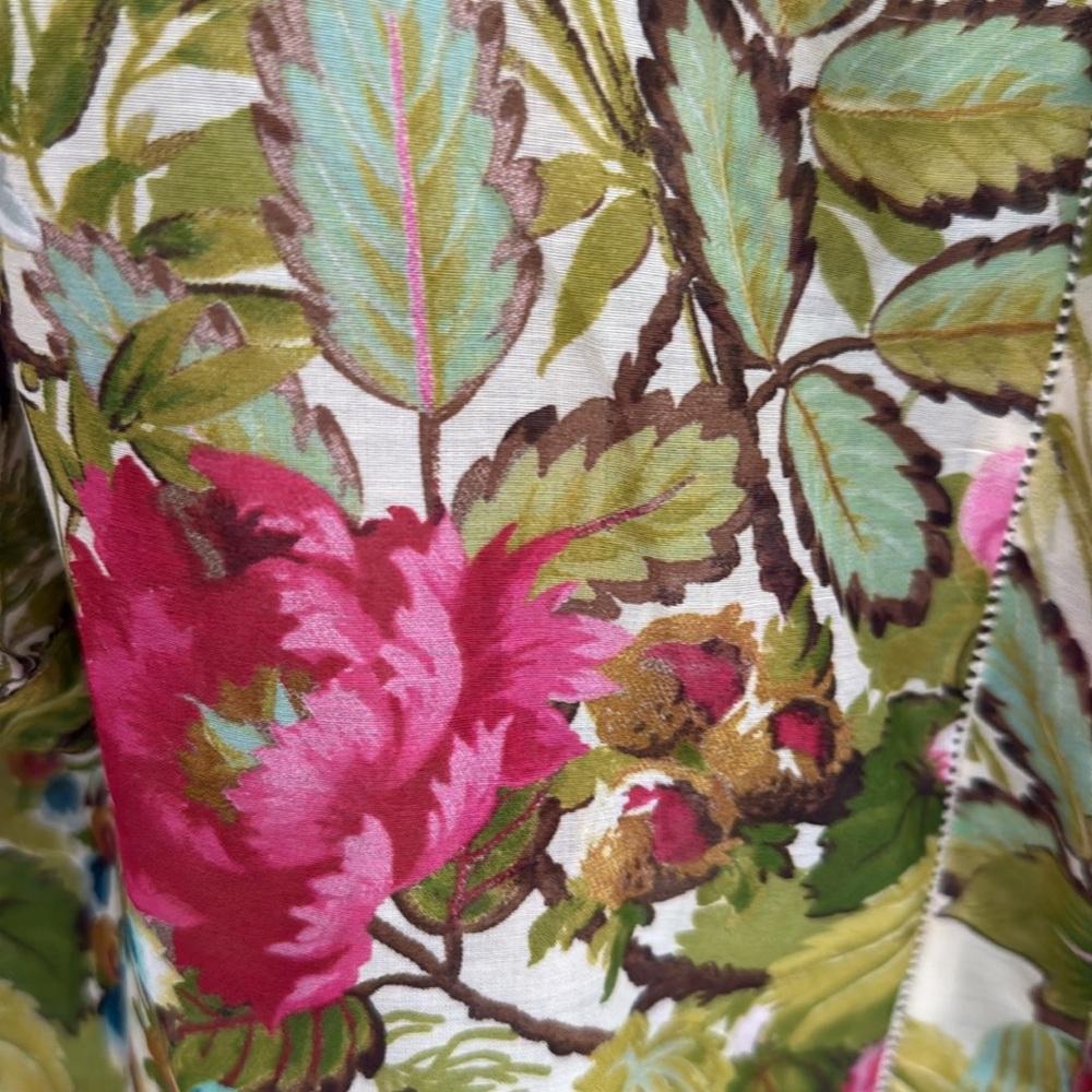 Vintage Zara Woman Sheer Floral Cotton and Silk Blend Button Down Blouse - Lg - Picture 4 of 11